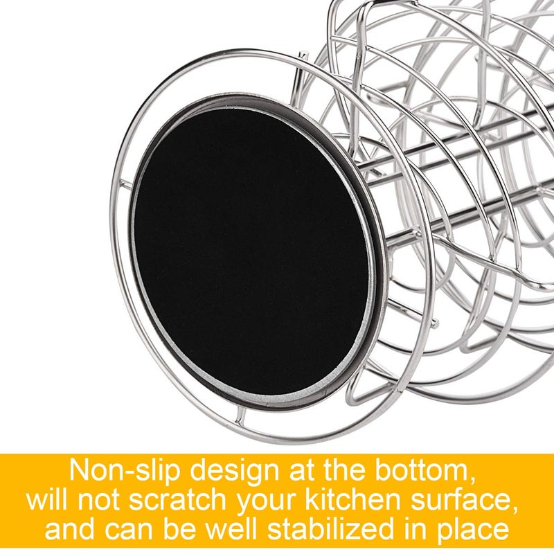 Toplife Spiral Design Stainless Steel Egg Skelter Dispenser Rack,Storage Display Rack,Silver - Image 5
